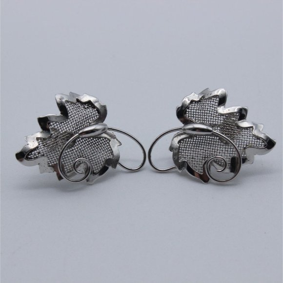 Vintage Bond Boyd sterling silver maple leaf filigree mesh‎ necklace set - Picture 7 of 16